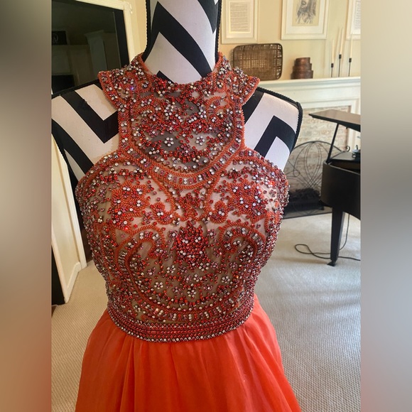 SALE!!! CORAL Jovani COUTURE Ball Gown from Henri's - Picture 8 of 17